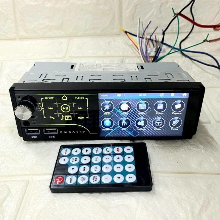 Terlaris Tape Mobil Single Din Embassy Mp5 Layar Sentuh Lcd 4 Inch