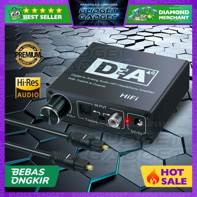 READY CONVERTER DAC COAXIAL & OPTICAL TOSLINK KE AUX 3.5MM DAN RCA OUTPUT AUDIO