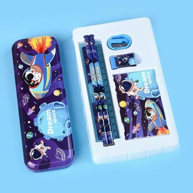 

original voova set alat tulis anak stationery set kotak pensil karakter lengkap