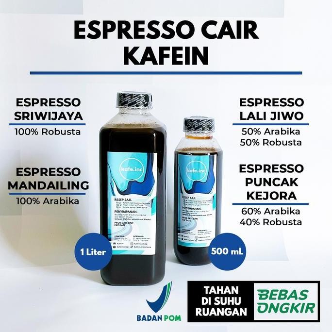 

original konsentrat kopi espresso cair - coffee extract siap pakai kafein