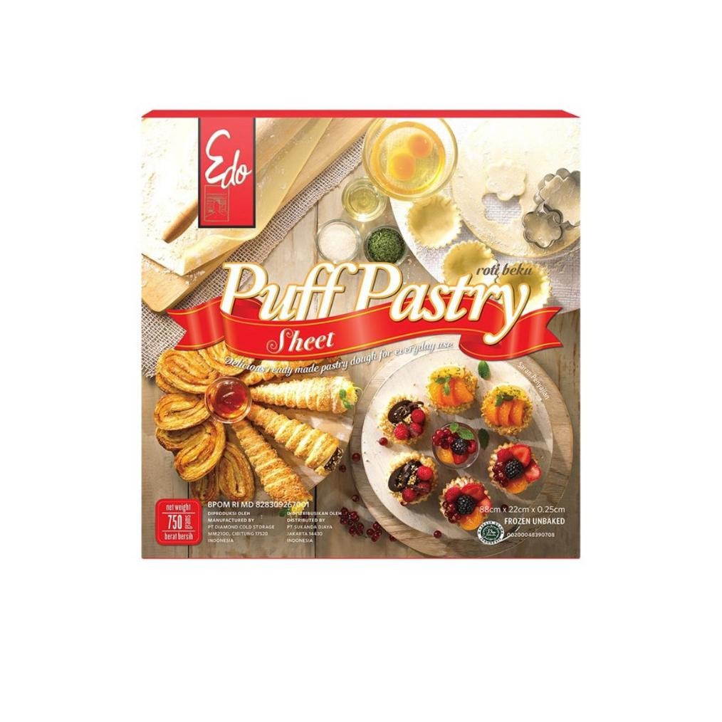 

Promoo!! Edo Puff Pastry Sheet 750gram / Zuppa Soup / Frozen Beku Instant