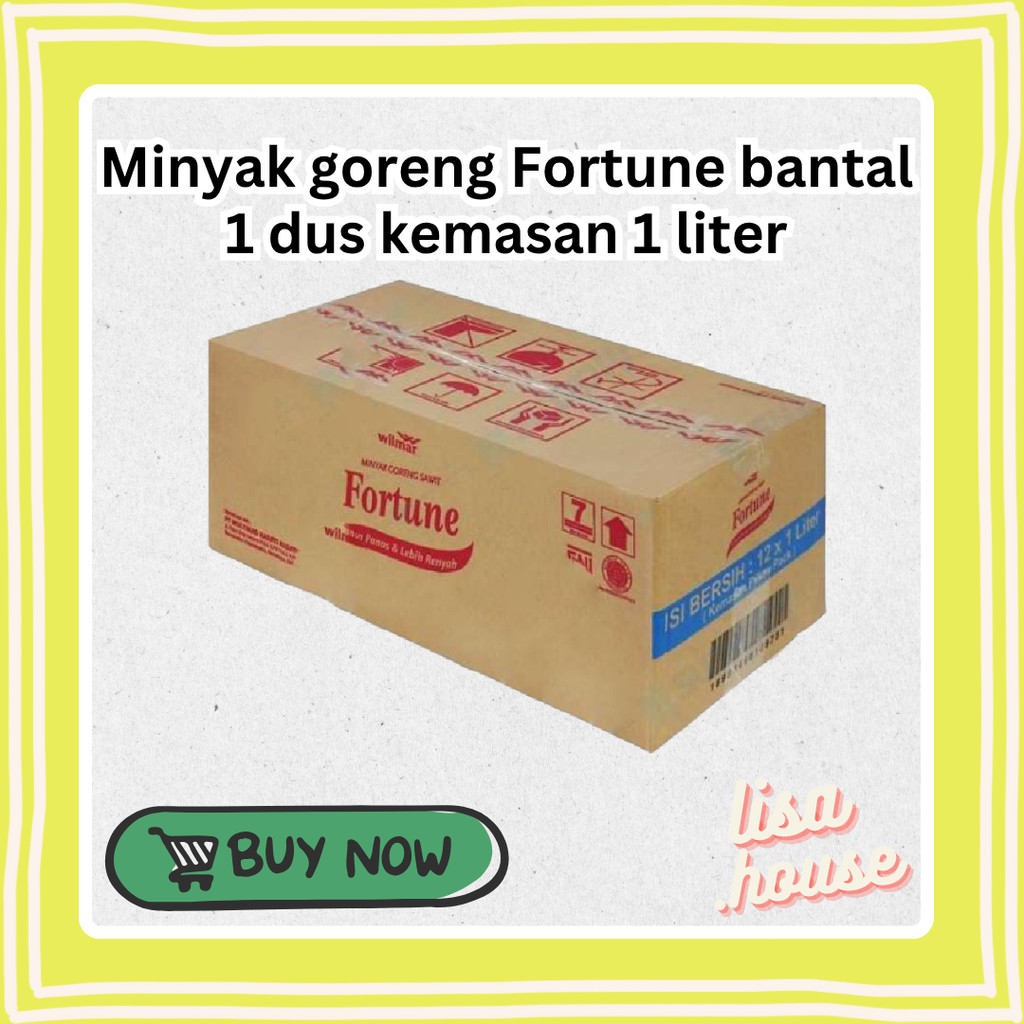 

Minyak Goreng Fortune Bantal/Pillow 1 dus (kemasan 1 liter)