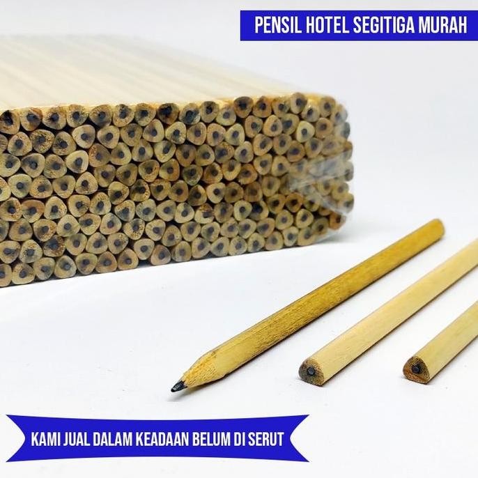 

original pensil kayu hotel segitiga polos murah - pensil murah berkualitas