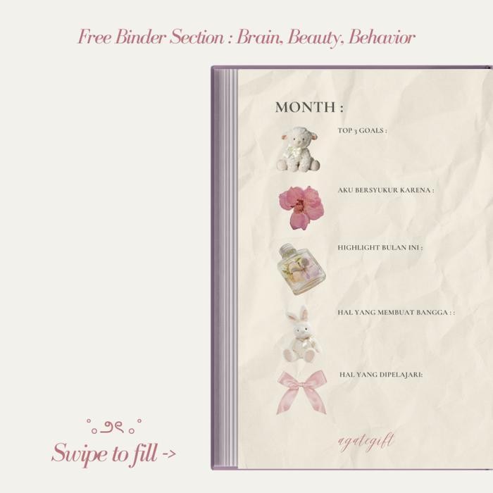 

Sp [Real Pic] The Coquette Diary - Binder B5 26 Ring Journal Planner