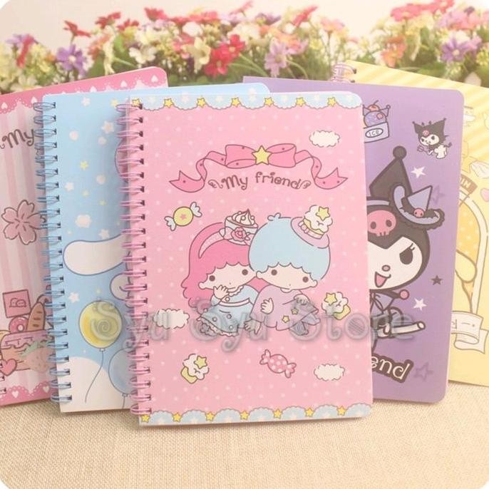 

Diary Buku Tulis Notes Notepad A5 Ring Full Colour My Melody Kuromi Hello Kitty Cinnamoroll Pompompurin Pochacco Twin Stars