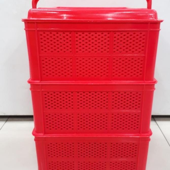 Keranjang Rantang Plastik Kue Tenong Susun 3