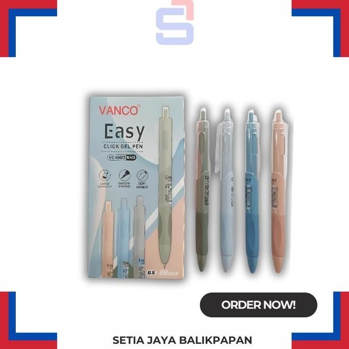 

,,,,,,,] Pulpen Vanco VC-1983 Easy Click Gel Pen 0,5mm