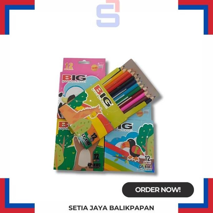 

:=:=:=:=] Pensil warna Big 8102 - 12 warna