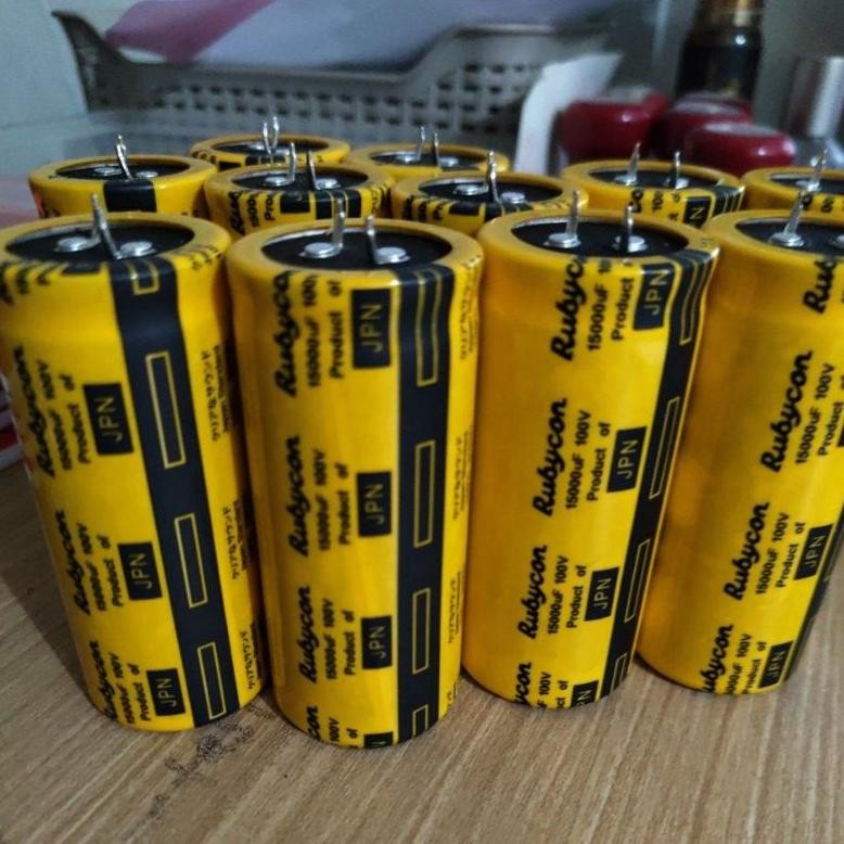 Elco 15000uf 100v rubycon japan original kuning