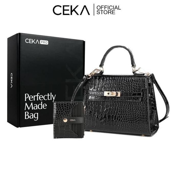CEKA PRO Tas Sling Bag Tas Wanita Tas Selempang Handbag Tas Kulit PU Croco - Kelly Bag