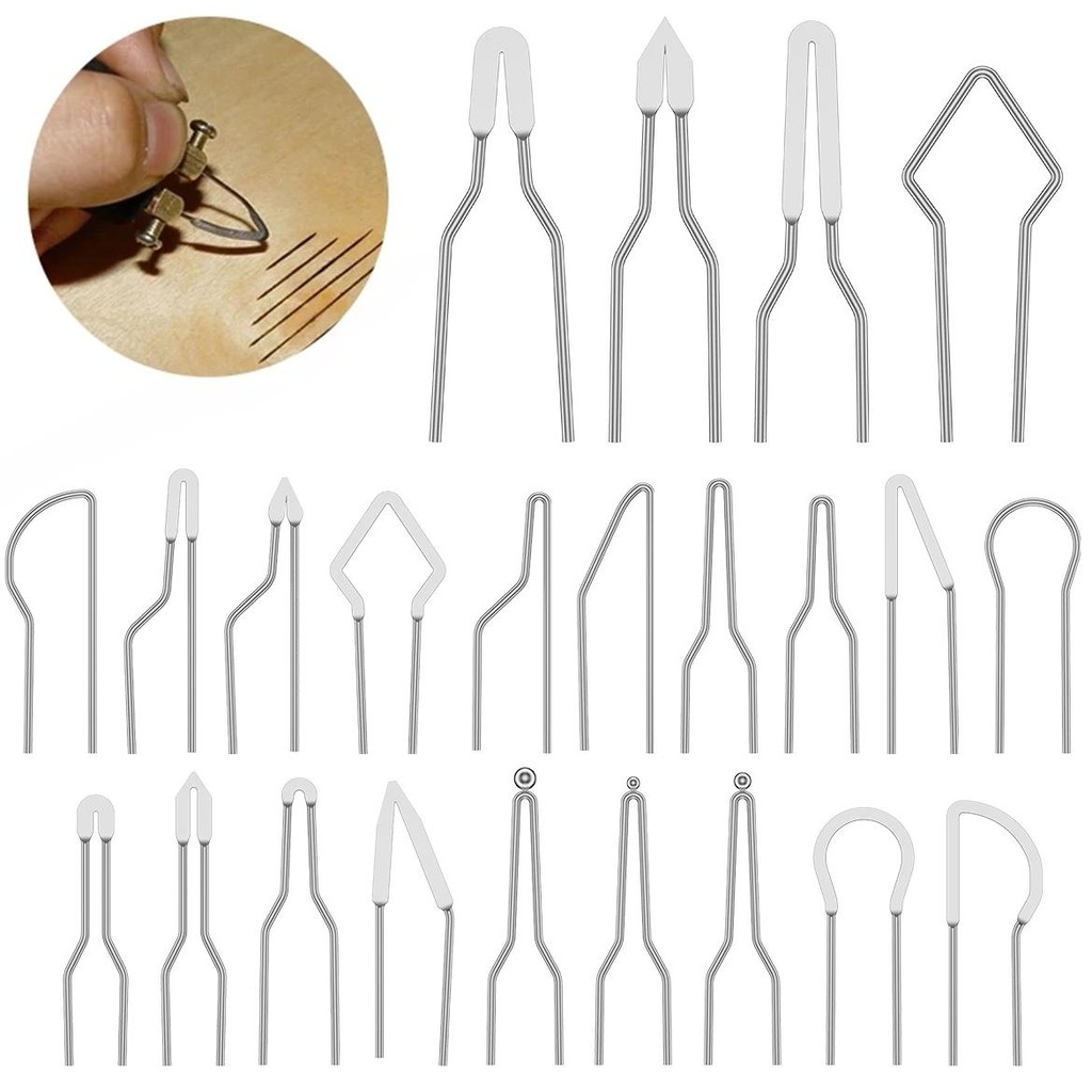 

23Pcs Pyrography Wire Tips Heat Resistant Wood Burning Tips Replacement Durable Multiple Shape Pyrography Wire Pen Nibs For Wood