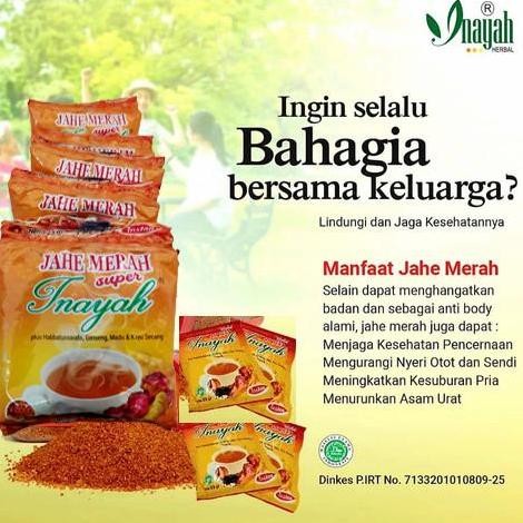 

Rencengan Jahe Merah Super Inayah Plus Habbatussauda, Gingseng, Madu