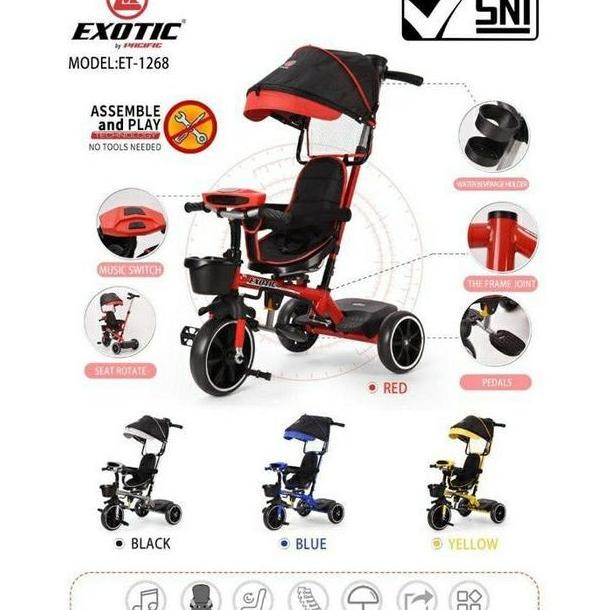 Sepeda Anak Roda 3 Tricycle Pacific Exotic Et 1268