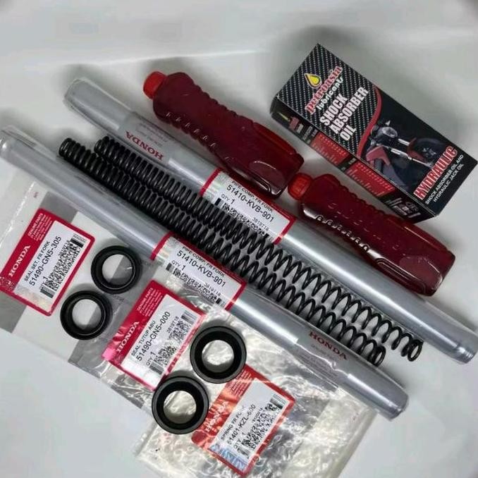 Paket As Shock Depan (KVB) Buat Motor Honda Beat Karbu, Vario Karbu, Spacy Karbu, Scoopy Karbu, Vari