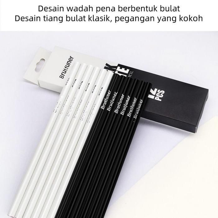 

SWG MW Set Pensil Brutfuner 12 pcs untuk Alat Tulis Original Pensil Hitam & Putih Isi Stationery