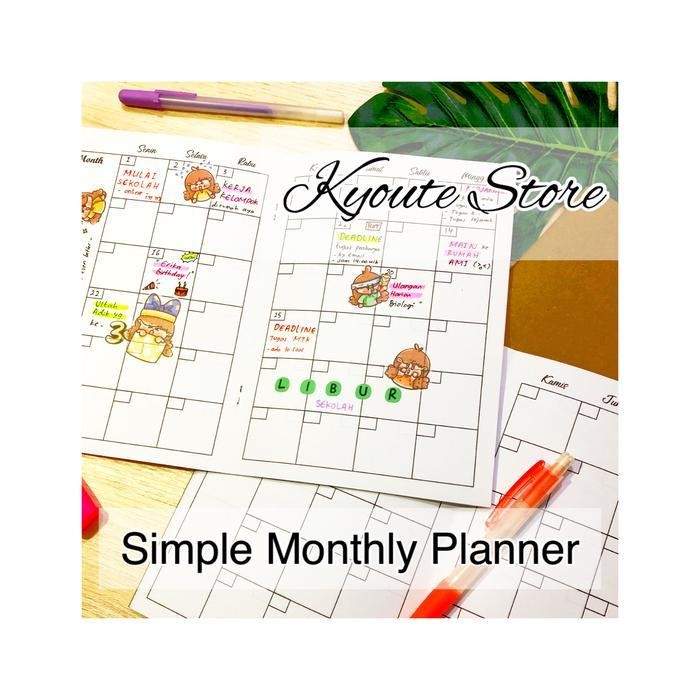 

SWG Simple Monthly Planner Book Notebook Schedule Reminder List To Do