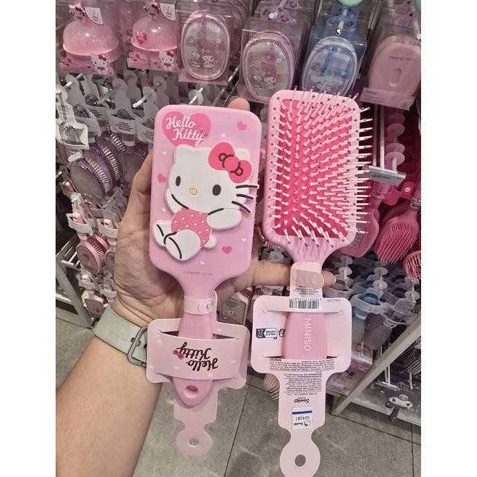Sisir Miniso Hello Kitty / Lili N Stich Original Miniso / Jumbo Comb / Ukuran Besar 3D / Glitter Shi