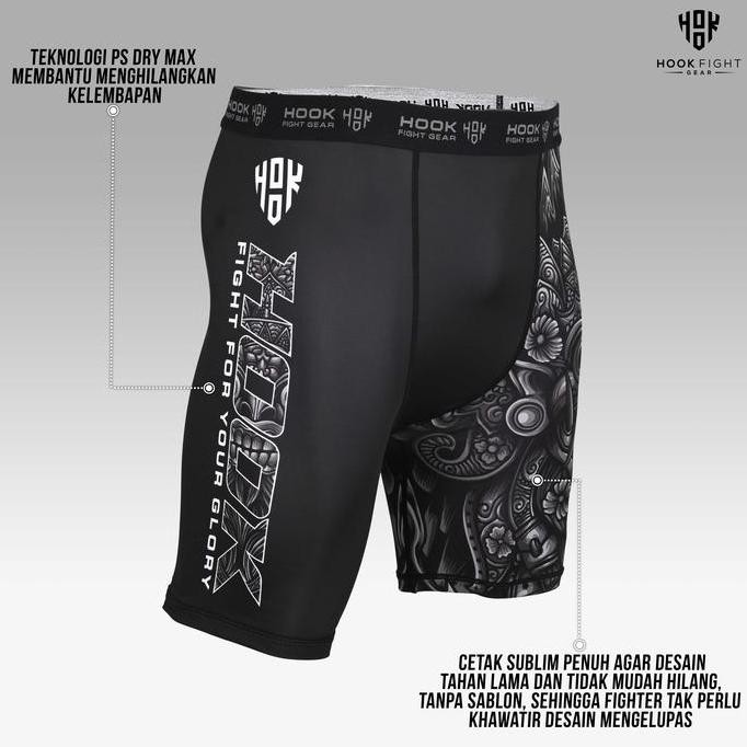 Legging MMA BJJ Compression Pants Fight Spats Hook Rock