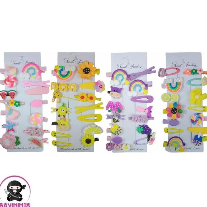 Jepit Rambut Anak Korea Isi 14 Pcs Jepitan Rambut Korea Lucu