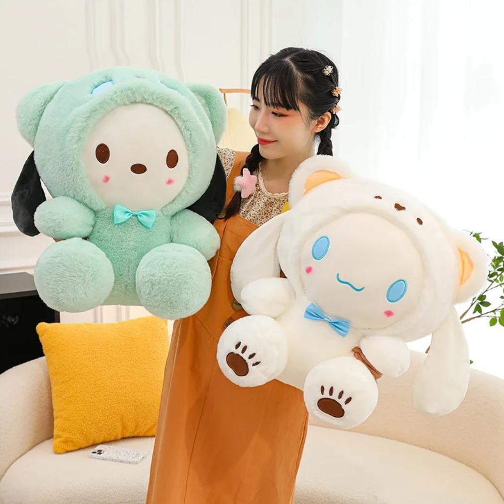 Boneka Sanrio Cinamoroll Kuromi Pochacco Jade Dog Kuromi Dressing Doll Plush Toy Animal Birthday