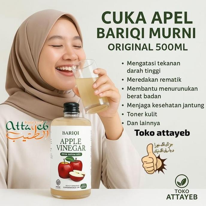

Cuka Apel Bariqi Murni Original 500Ml Cuka Apel Organik With The Mother Cuka Apel Batu Malang ( Anti Kolesterol, Asam Urat, Herbal Stamina