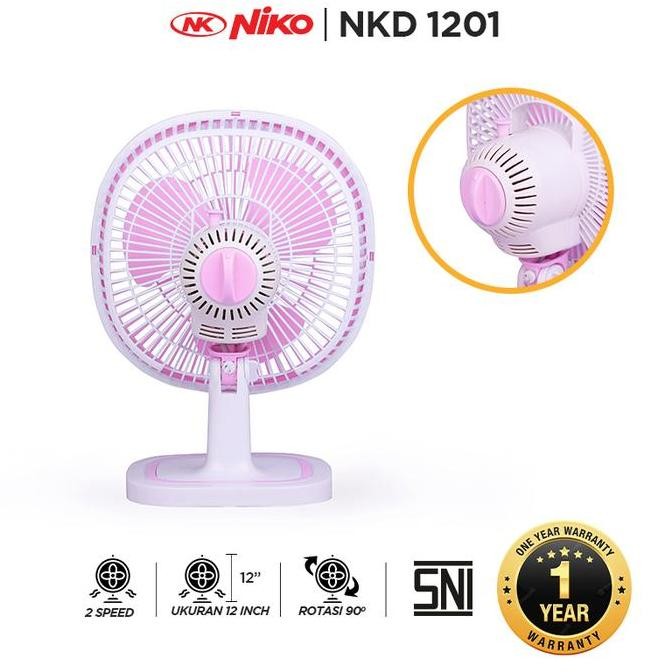 Produk Baru Kipas Angin Meja NIKO 12 Inch 1201 Fan Angin Kencang Tahan Lama