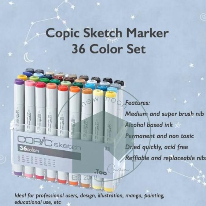 

Copic Sketch Marker Set 36 Basic Color Spidol Gambar Manga Aristektur