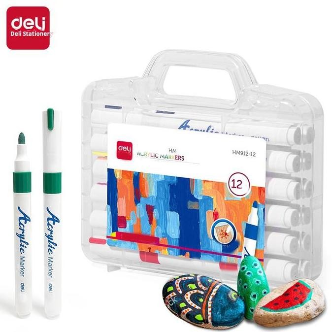 

Deli Spidol Akril / Acrylic Marker 64/48/36/24/12 Color Hm912 Akrilik Stationery Tinta
