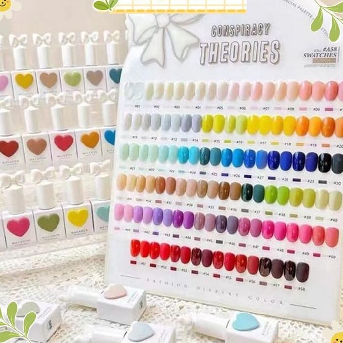 Sansu Macaron 58 Color Warna Uv Gel Nail Set Kutek Gel 15Ml Polish 1 Set Conspiracy Theory Botol Lov