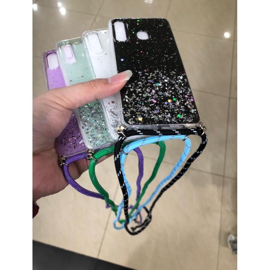 Berkualitas Realme 5/5 Pro/C17/C15/C12/C11/Narzo 20/Realme C2/Aik Case Tali Gantungan Nagita Gliter 