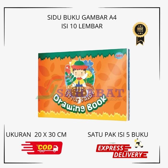 

Sp Sidu Buku Gambar A4 / Buku Gambar Anak Anak / Buku Mewarnai / Satu Pak Isi 5 Buku