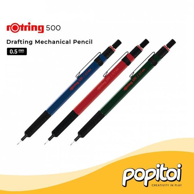 

Sp New Rotring 500 Mechanical Pencil Hs 0.5 Mm Pensil Mekanik Metal Premium High Quality