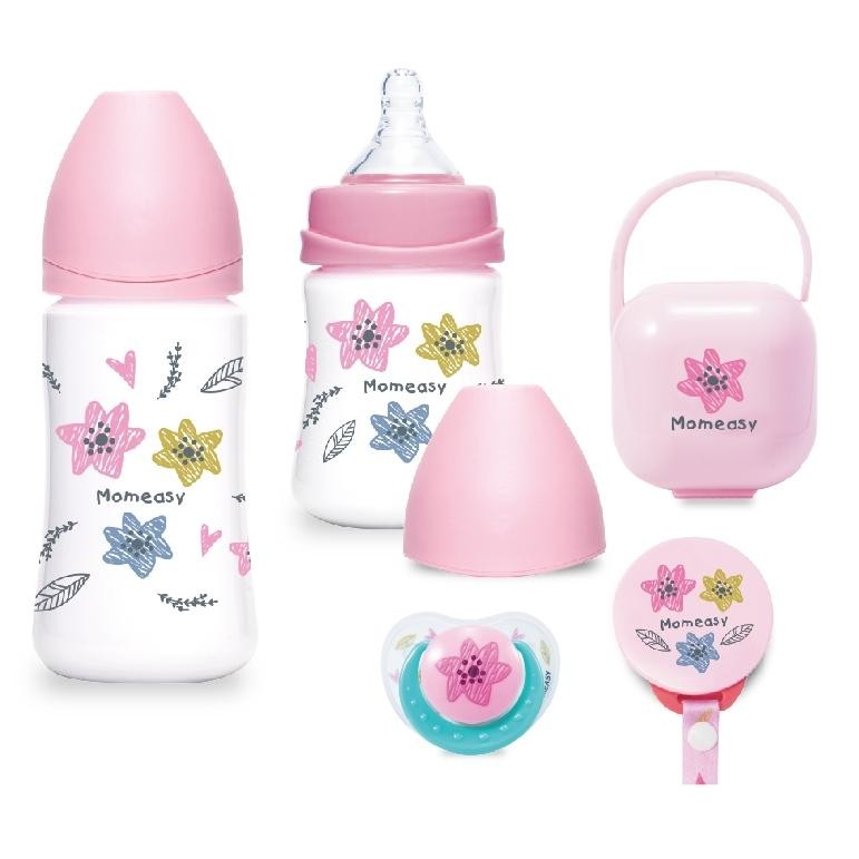 Terlaris Paket Hemat Botol Susu Bayi Wide Neck + Empeng Momeasy / Dot Bayi Bpa Free / Paket Kado Bay