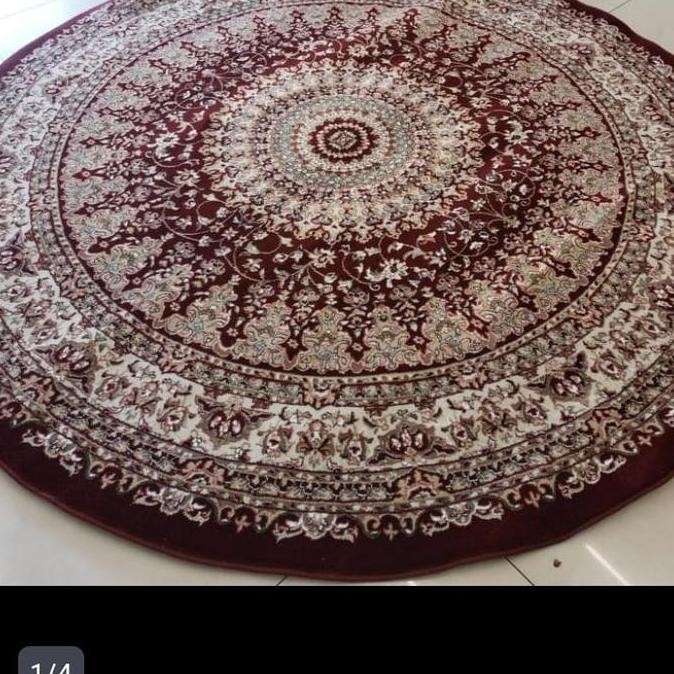 karpet permadani bulat turki motif klasic