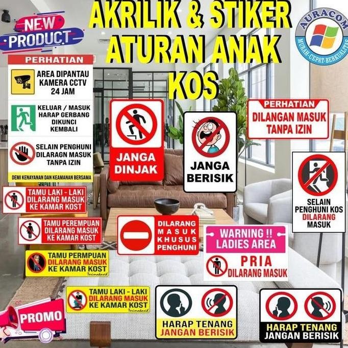 

AKRILIK STIKER ATURAN ANAK KOS