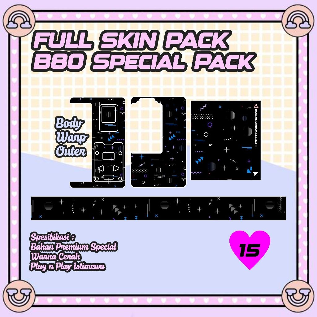 

Premium Cut - Hiasan Dalam B80 Keren 15 Garskin Stiker / Case Custom Terlaris 2PCS/ Fullbody