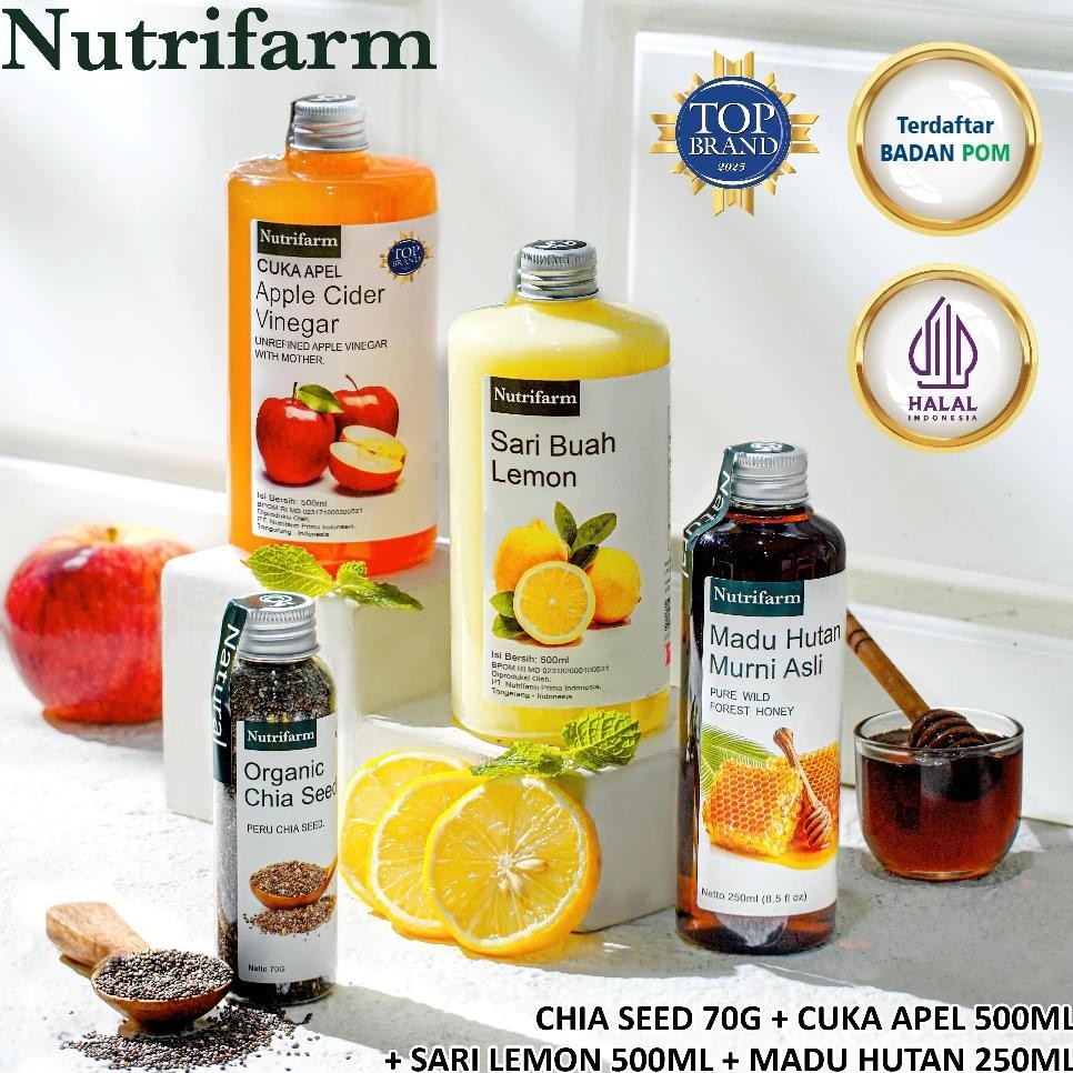 

Paket Fit 4 In 1 Cuka Apel Lemon Madu Hutan Chia Seed Cuka Apel Ml Lemon Ml Madu Hutan 250 Ml Chia Seed 70 Gram Paket4In1