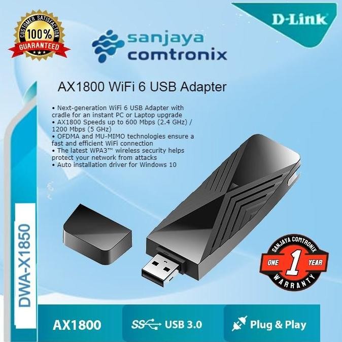D-LINK DWA-X1850 AX1800 WiFi 6 USB Adapter Terlaris