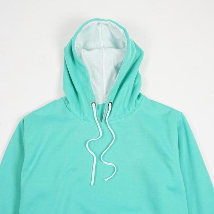 Jaket Sweater Polos Hoodie Jumper Hijau Mint - Premium Quality
