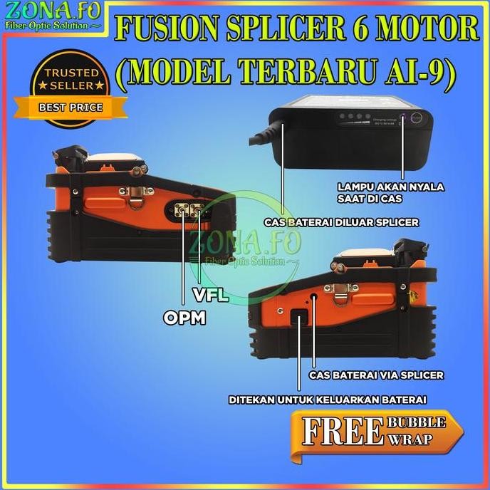 Fusion Splicer AI9 Fiber Optic Fusion Splicer AI-9 Original 6 Motor Terlaris