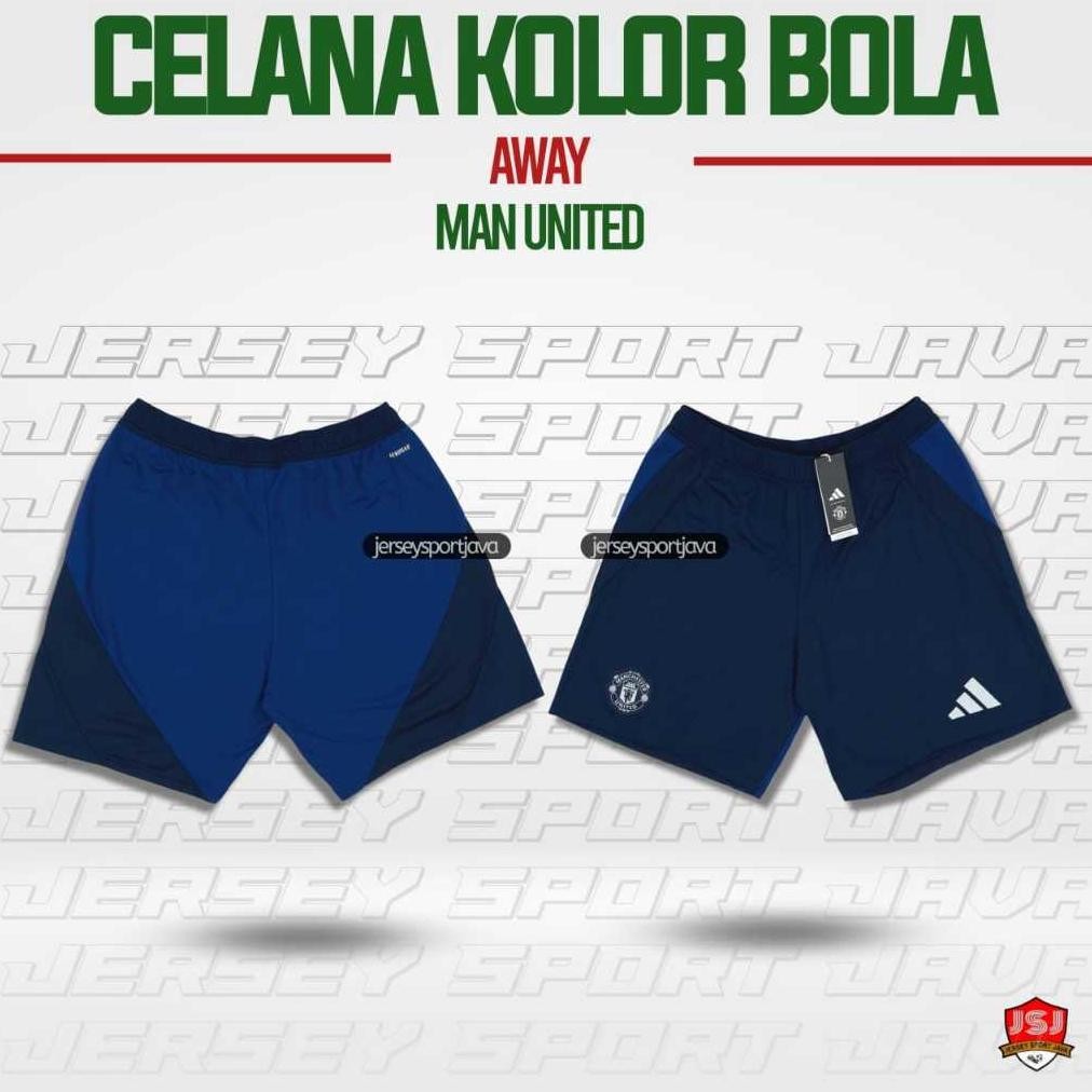 ( READY STOK ) Celana Bola Pria Manchester United Away 2024 2025 New Season Grade Ori - Import Nugi