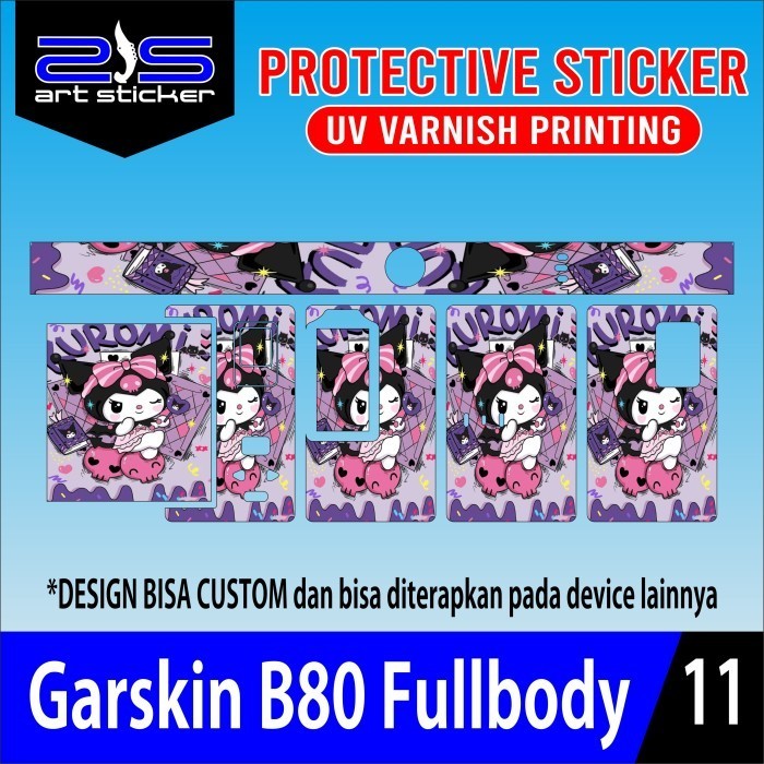 

Premium Cut - B80 Kuromi Uv Varnish Printing Vinil Dan Hologram Garskin Stiker / Case Custom Terlaris 2PCS/ Fullbody