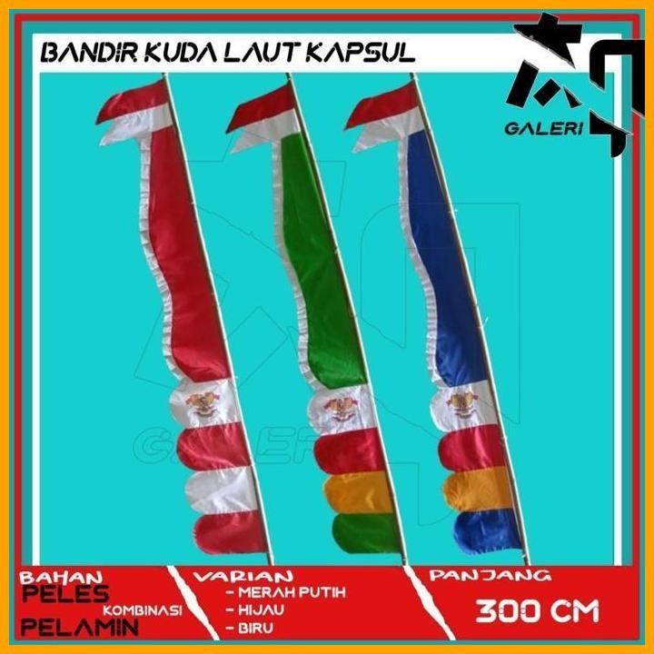 New Bendera Umbul Kuda Laut Kapsul 3Meter Warna Cerah