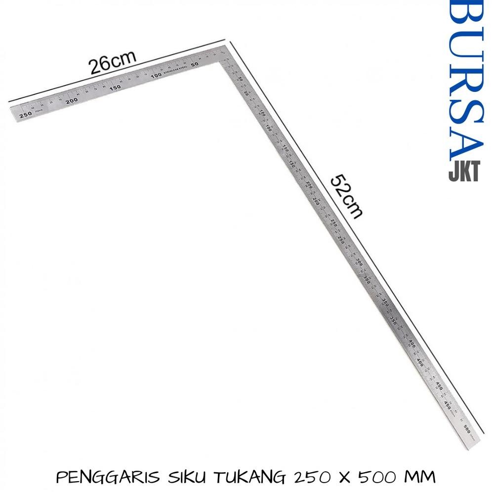 

Readyy!! PENGGARIS SIKU 90 DERAJAT STAINLESS STEEL 50 CM ALAT PERTUKANGAN DUA SISI PRESISI