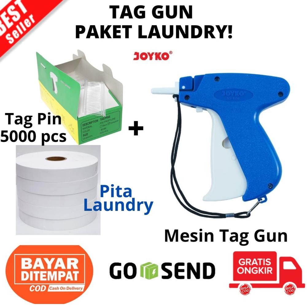 

Readyy!! [BAYAR DITEMPAT] Paket Laundry Alat tembak Tag gun Joyko & Tag pin & Pita label penanda