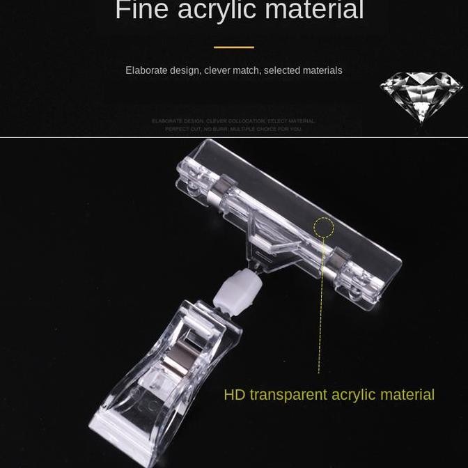 

5PCS jepitan promo Penjepit Label Papan Tag Hanger Transparan 11cm murah