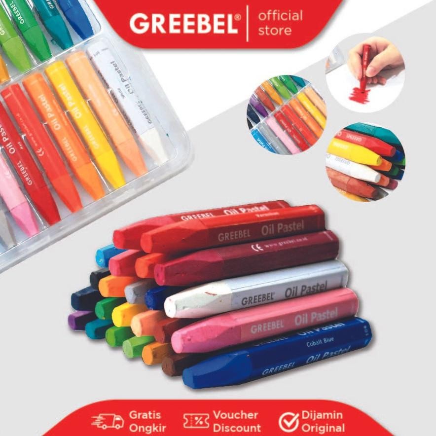 

Berkualitas! Crayon Greebel 24 Warna / Oil Pastel Greebel 24 Warna Non Toxic ,.