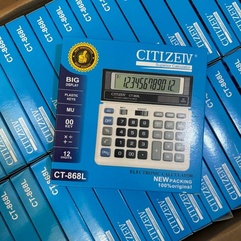 

Berkualitas! Kalkulator Calculator Check CT 868 N 12 Digit Murah FREE BATERAI - Dual / 2 Power - // Kalkulator Sekolah Kantor Warung Dagang CITIZEN 868L .,
