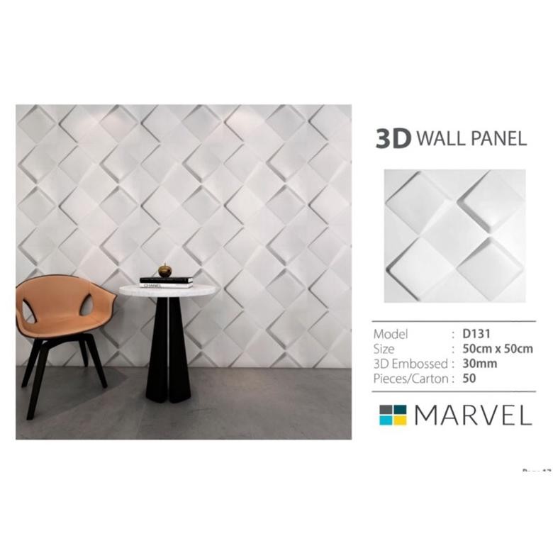 MURAH Wall Panel 3D Wall Panel Dinding PVC Motif kotak 3D Tombul Putih