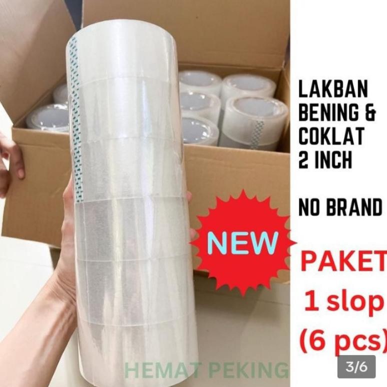 

Big Sale Lakban Packing Murah Paket isi 6 pcs Bening Transparan Coklat ,,